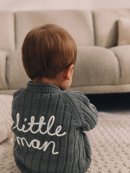 Grey Little Man 100% Cotton Cardigan (0mths-2yrs)