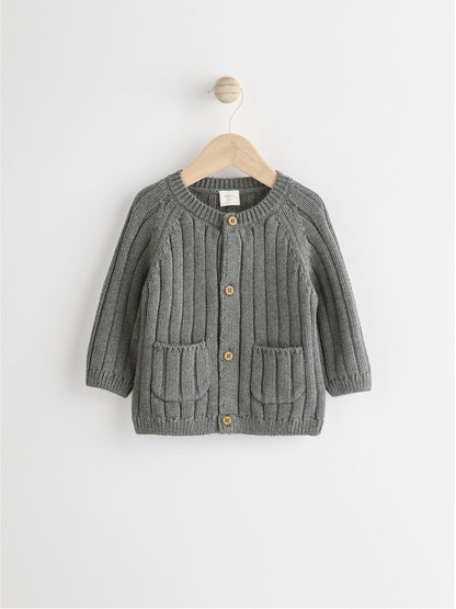 Grey Little Man 100% Cotton Cardigan (0mths-2yrs)
