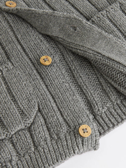 Grey Little Man 100% Cotton Cardigan (0mths-2yrs)