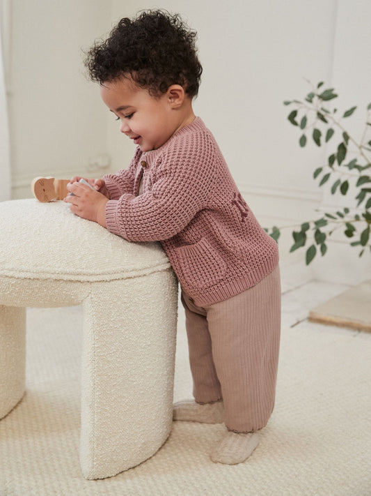 Dsiney Kidz - Pink Back Slogan Embroidered Baby Knitted Cardigan (0mths-2yrs) image 2