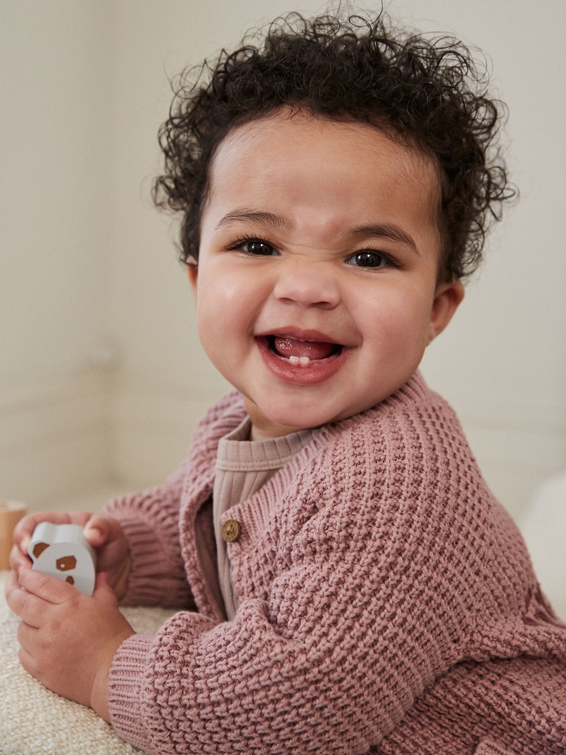Dsiney Kidz - Pink Back Slogan Embroidered Baby Knitted Cardigan (0mths-2yrs) image 3
