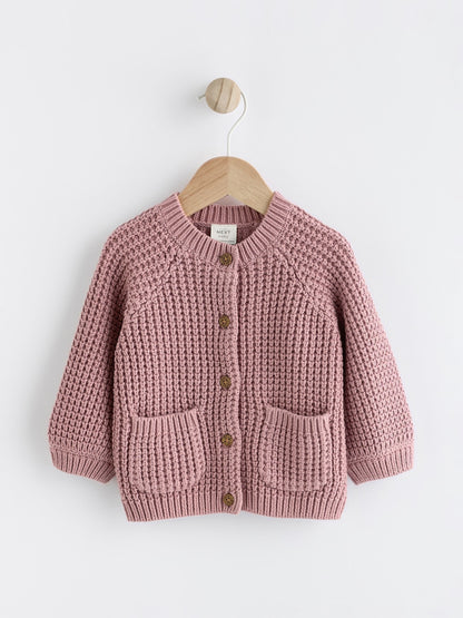 Dsiney Kidz - Pink Back Slogan Embroidered Baby Knitted Cardigan (0mths-2yrs) image 4