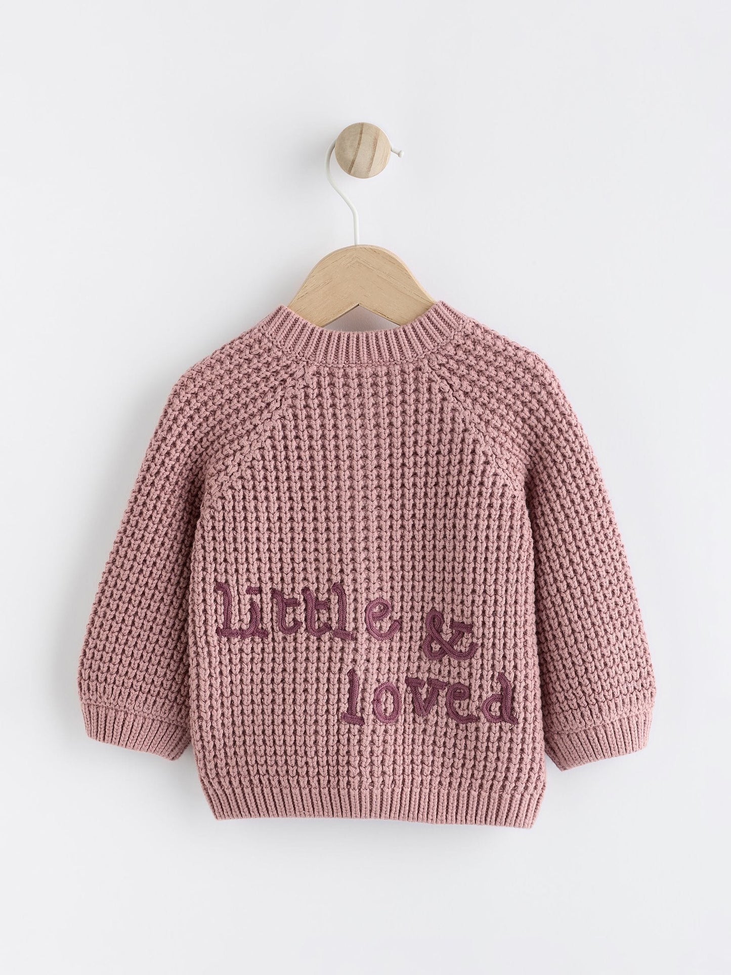 Dsiney Kidz - Pink Back Slogan Embroidered Baby Knitted Cardigan (0mths-2yrs) image 5