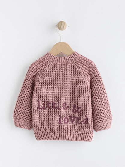 Dsiney Kidz - Pink Back Slogan Embroidered Baby Knitted Cardigan (0mths-2yrs) image 5