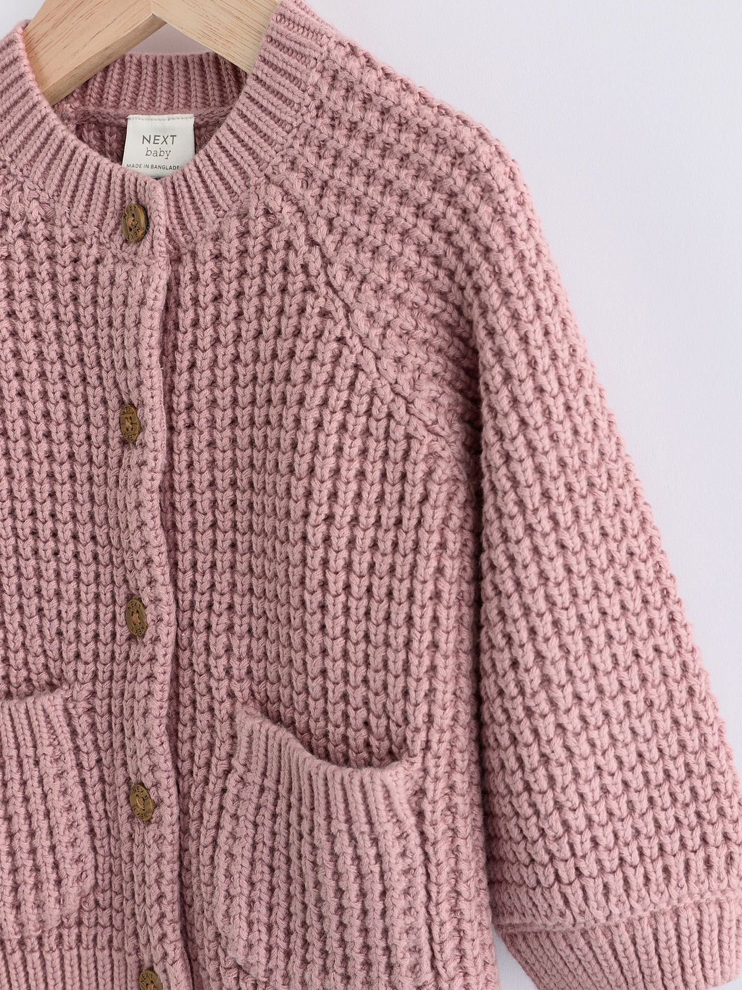 Dsiney Kidz - Pink Back Slogan Embroidered Baby Knitted Cardigan (0mths-2yrs) image 6