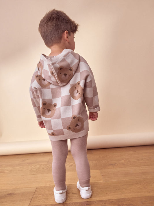 Neutral Bears Knitted Hoodie and Leggings Set (3mths-7yrs) image 3