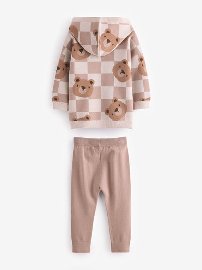 Neutral Bears Knitted Hoodie and Leggings Set (3mths-7yrs)