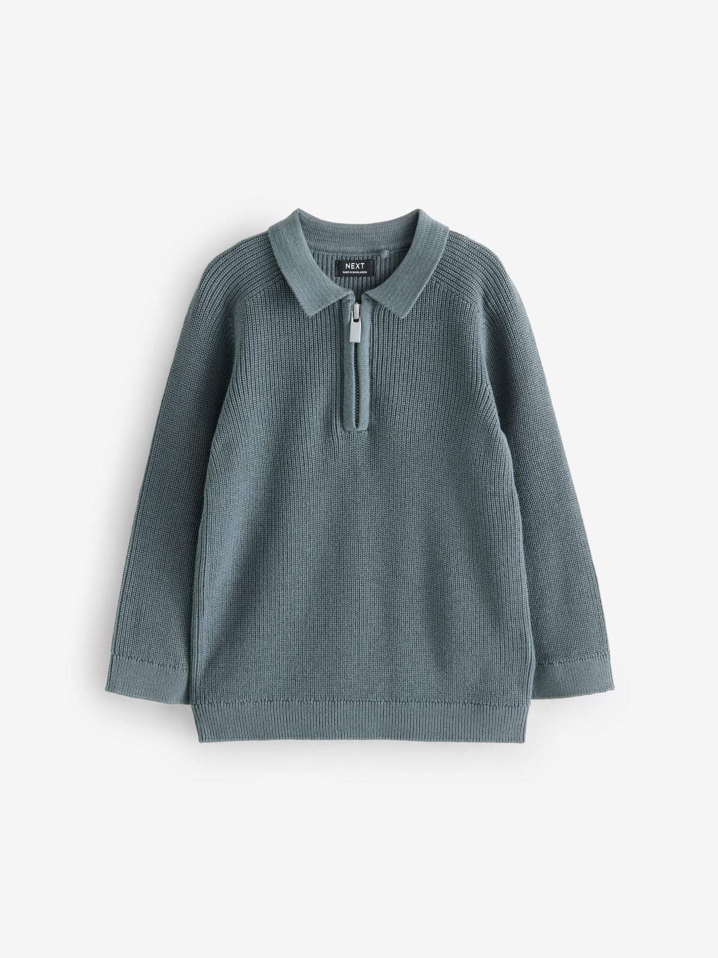 Dsiney Kidz - Teal Blue Long Sleeve Quarter Zip Knitted Polo Shirt (3mths-7yrs) image 4