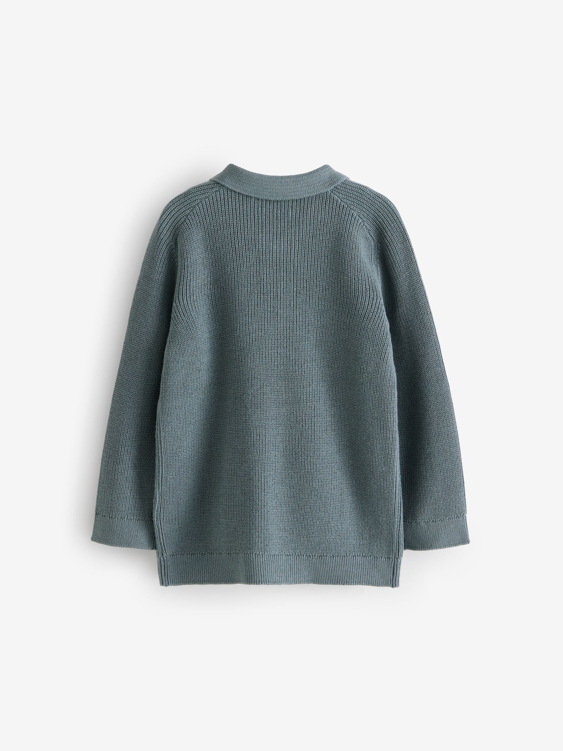 Dsiney Kidz - Teal Blue Long Sleeve Quarter Zip Knitted Polo Shirt (3mths-7yrs) image 5
