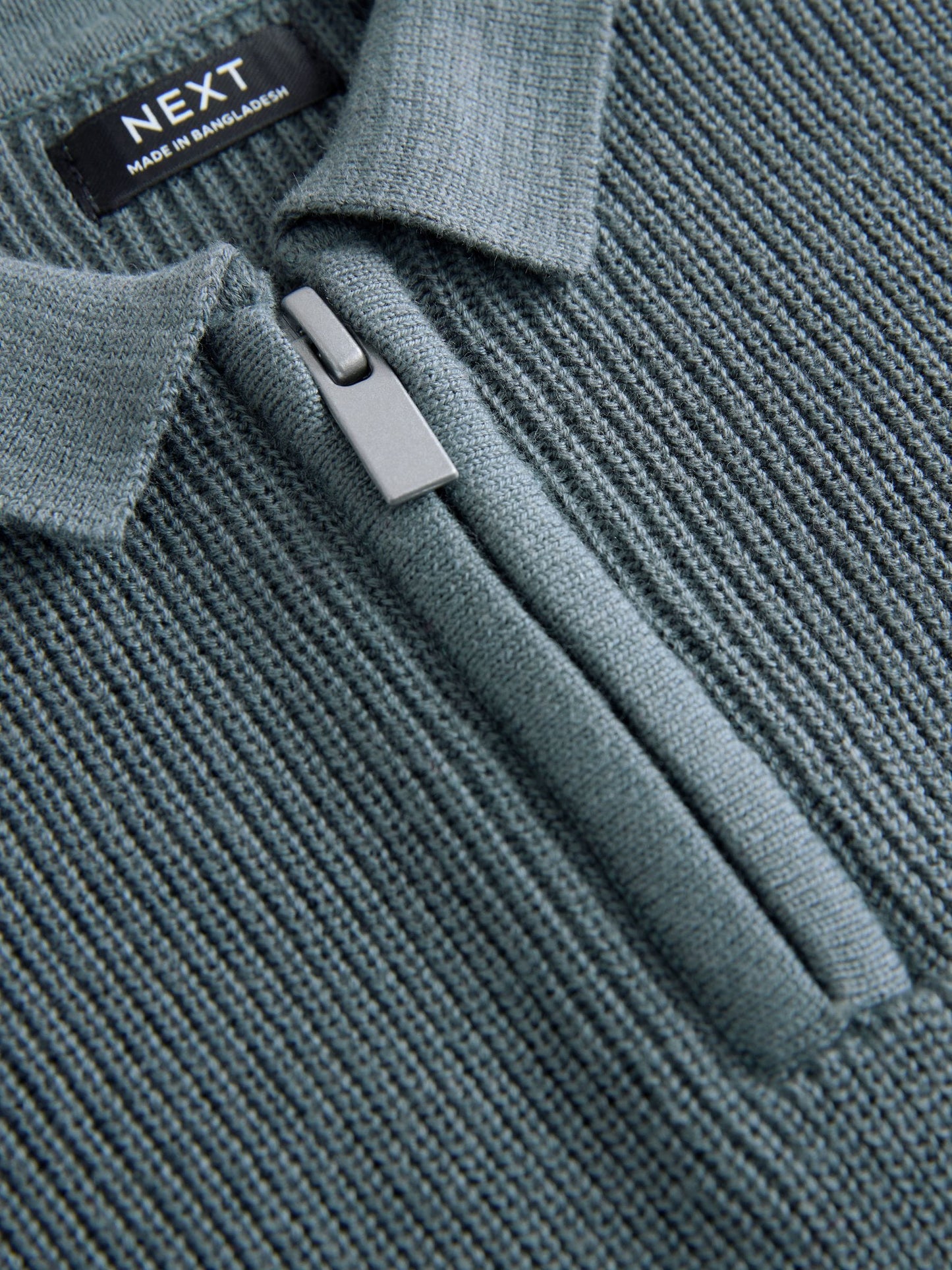 Dsiney Kidz - Teal Blue Long Sleeve Quarter Zip Knitted Polo Shirt (3mths-7yrs) image 6