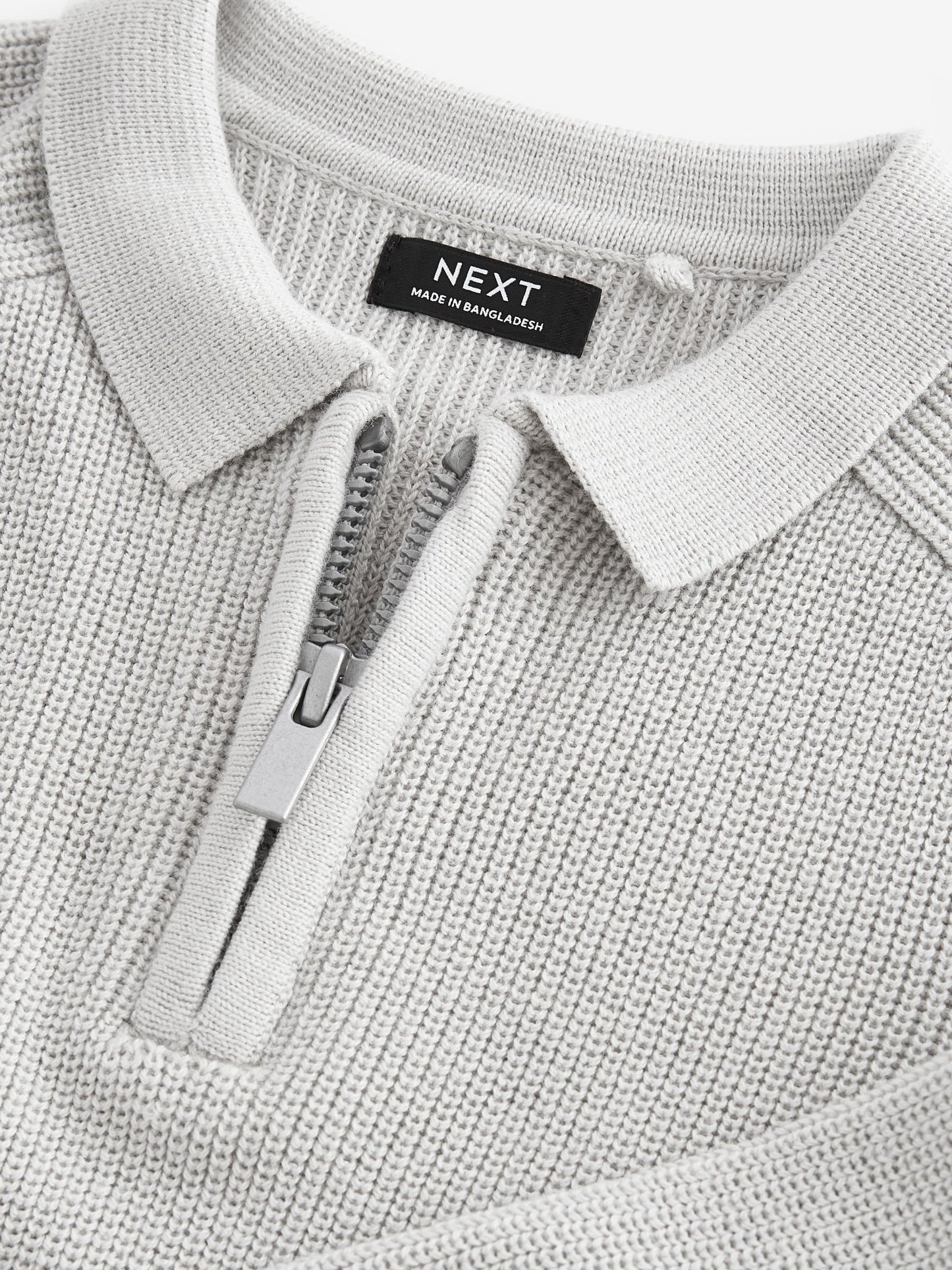 Dsiney Kidz - Light Grey Long Sleeve Quarter Zip Knitted Polo Shirt (3mths-7yrs) image 7