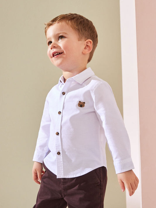 White Character Long Sleeve Oxford Shirt (3mths-7yrs) image 1