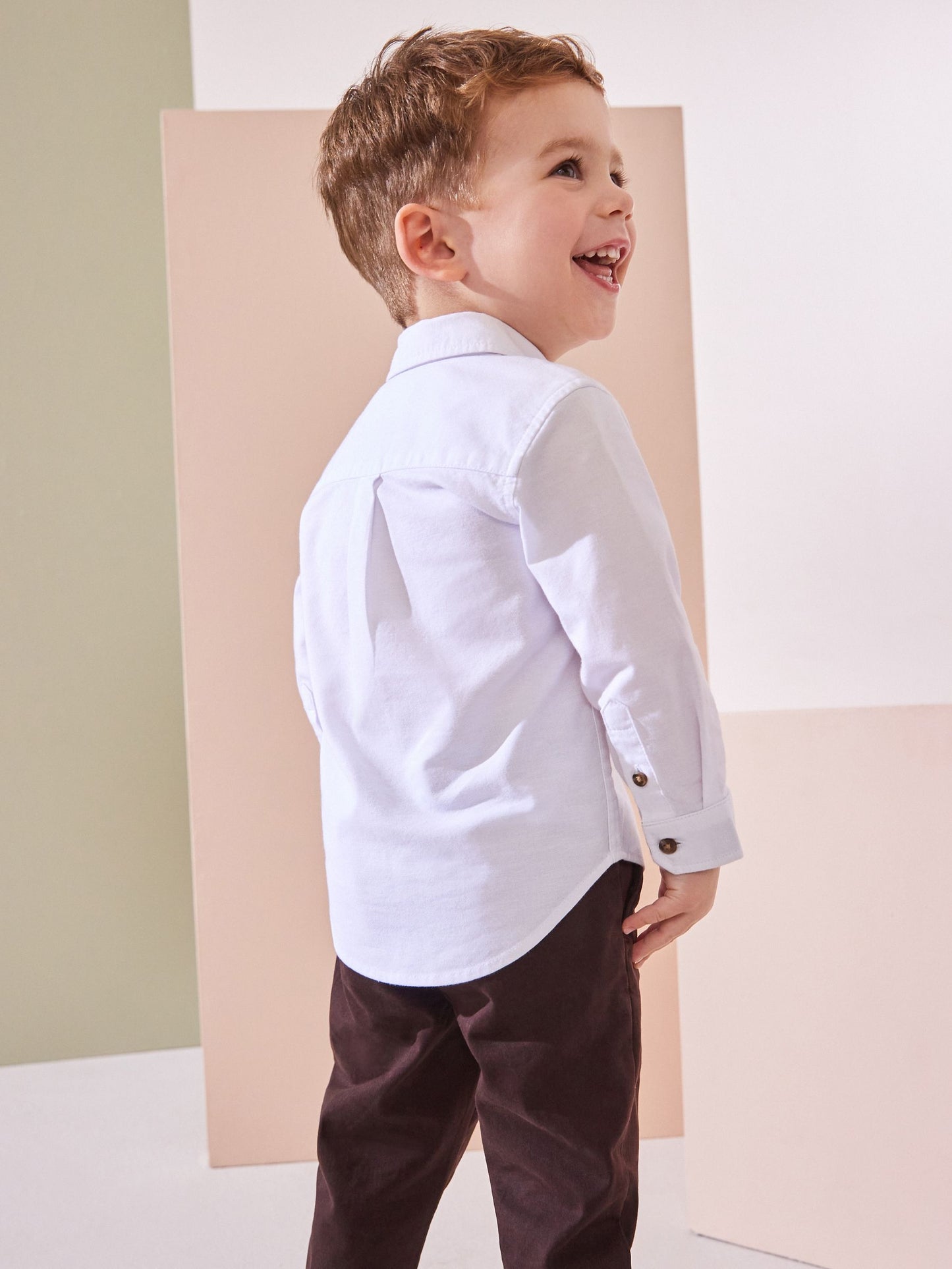 White Character Long Sleeve Oxford Shirt (3mths-7yrs) image 3