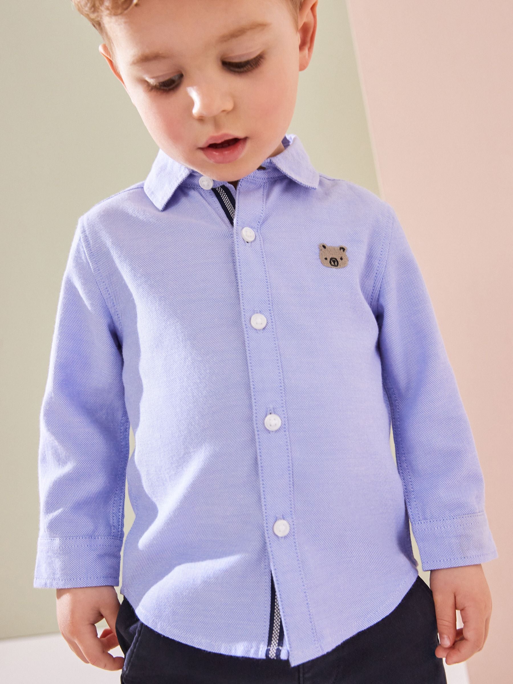 Dsiney Kidz - Blue Character Long Sleeve Long Sleeve Oxford Shirt (3mths-7yrs) image 1