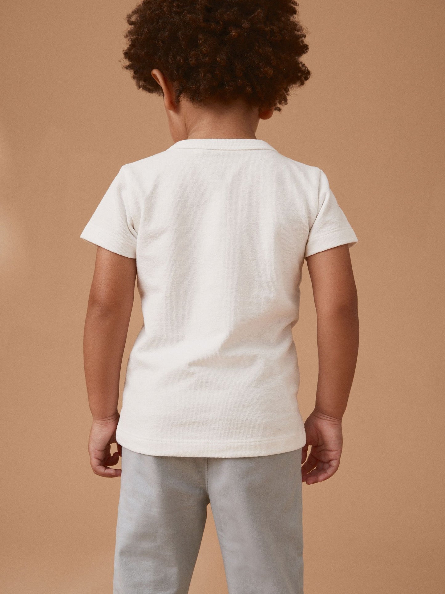 White Short Sleeve Henley Neck T-Shirt (3mths-7yrs) image 2