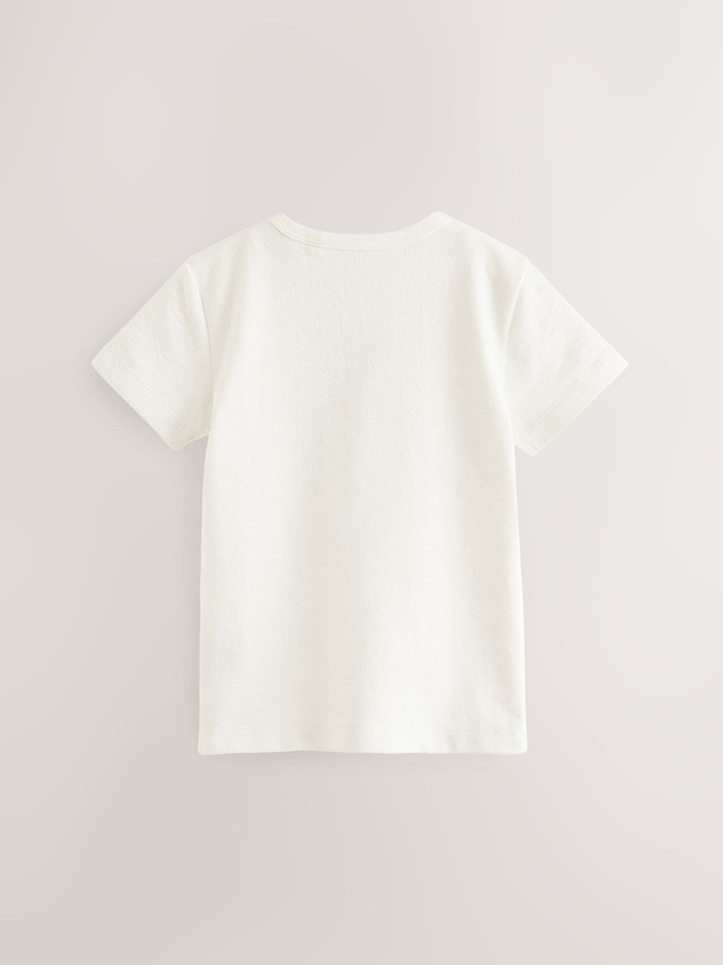 White Short Sleeve Henley Neck T-Shirt (3mths-7yrs) image 4