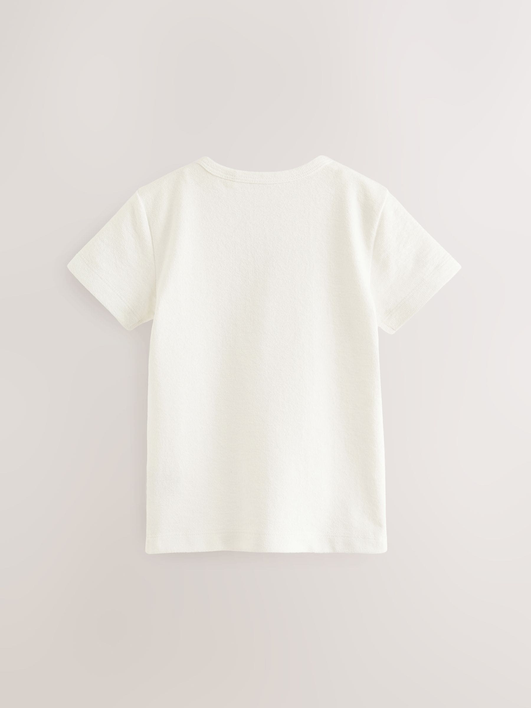 White Short Sleeve Henley Neck T-Shirt (3mths-7yrs) image 4
