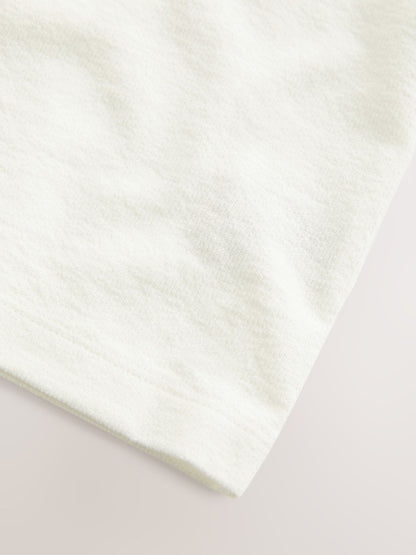 White Short Sleeve Henley Neck T-Shirt (3mths-7yrs) image 5