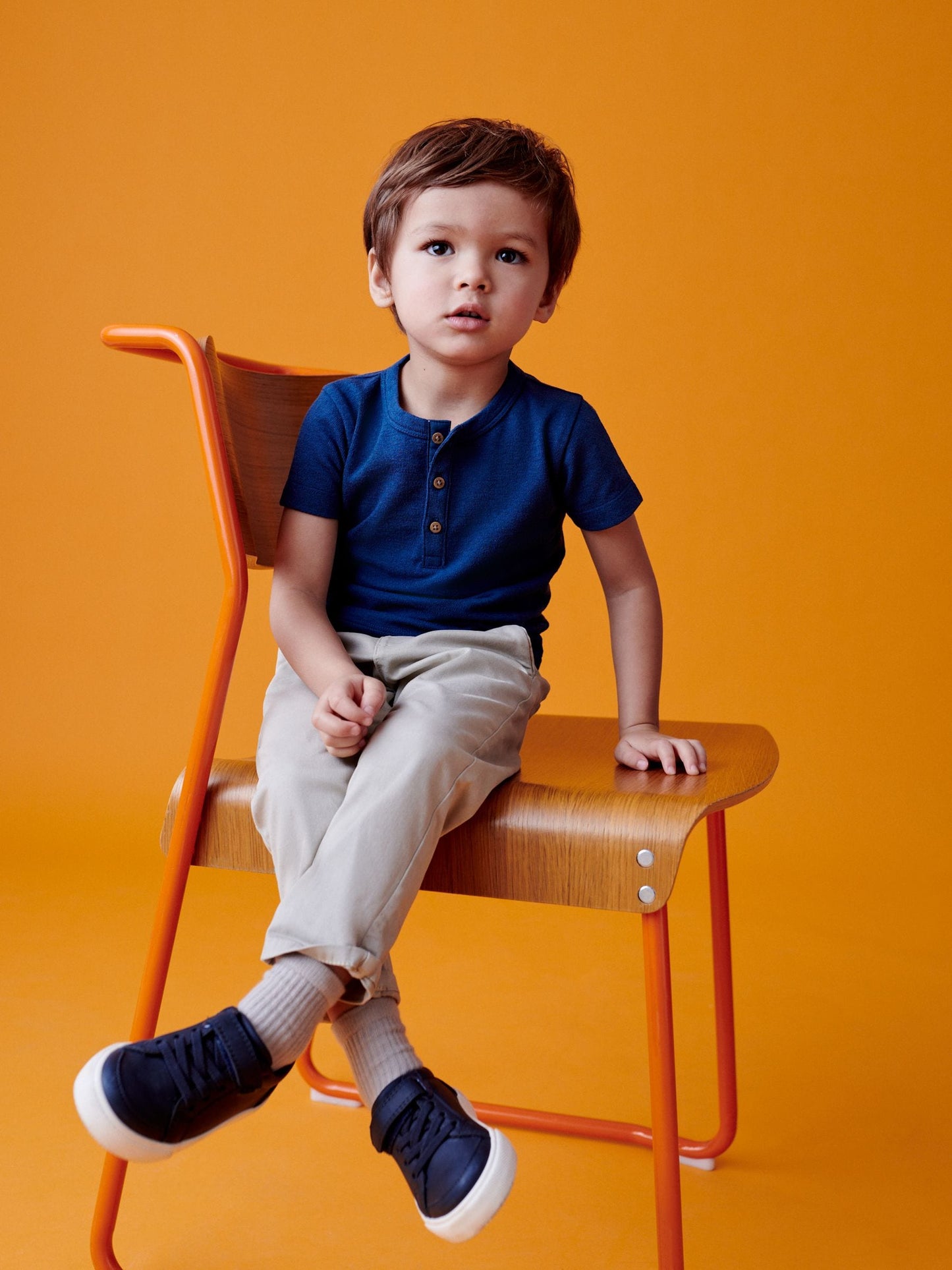 Blue Short Sleeve Henley Neck T-Shirt (3mths-7yrs) image 3