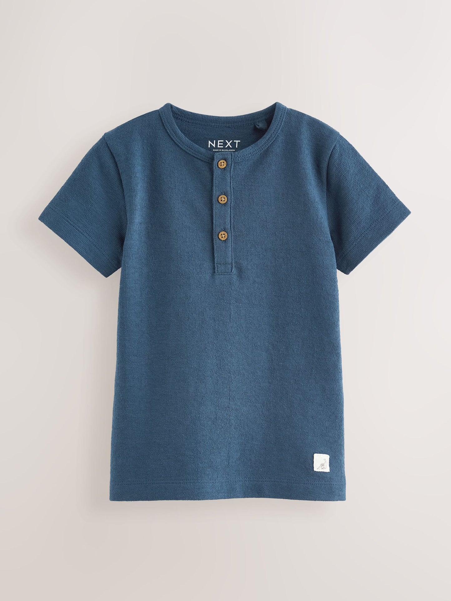 Blue Short Sleeve Henley Neck T-Shirt (3mths-7yrs) image 5