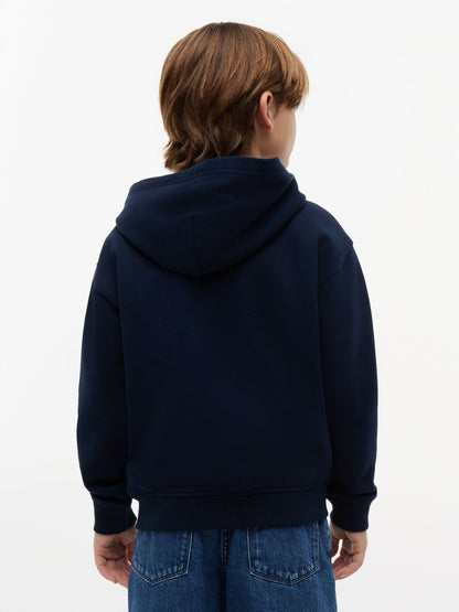 Dsiney Kidz - Tommy Hilfiger Navy Blue Tonal Flag Logo Terry Zip-Thru Hoodie image 2