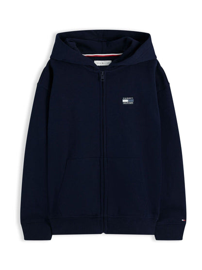 Dsiney Kidz - Tommy Hilfiger Navy Blue Tonal Flag Logo Terry Zip-Thru Hoodie image 5