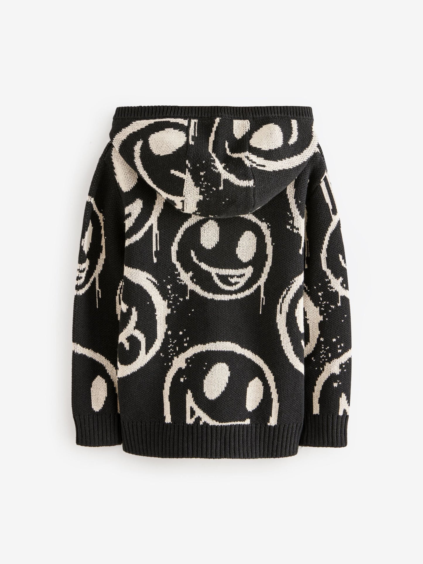 Faces Black Long Sleeve Knitted 100% Cotton Hoodie (3-16yrs)