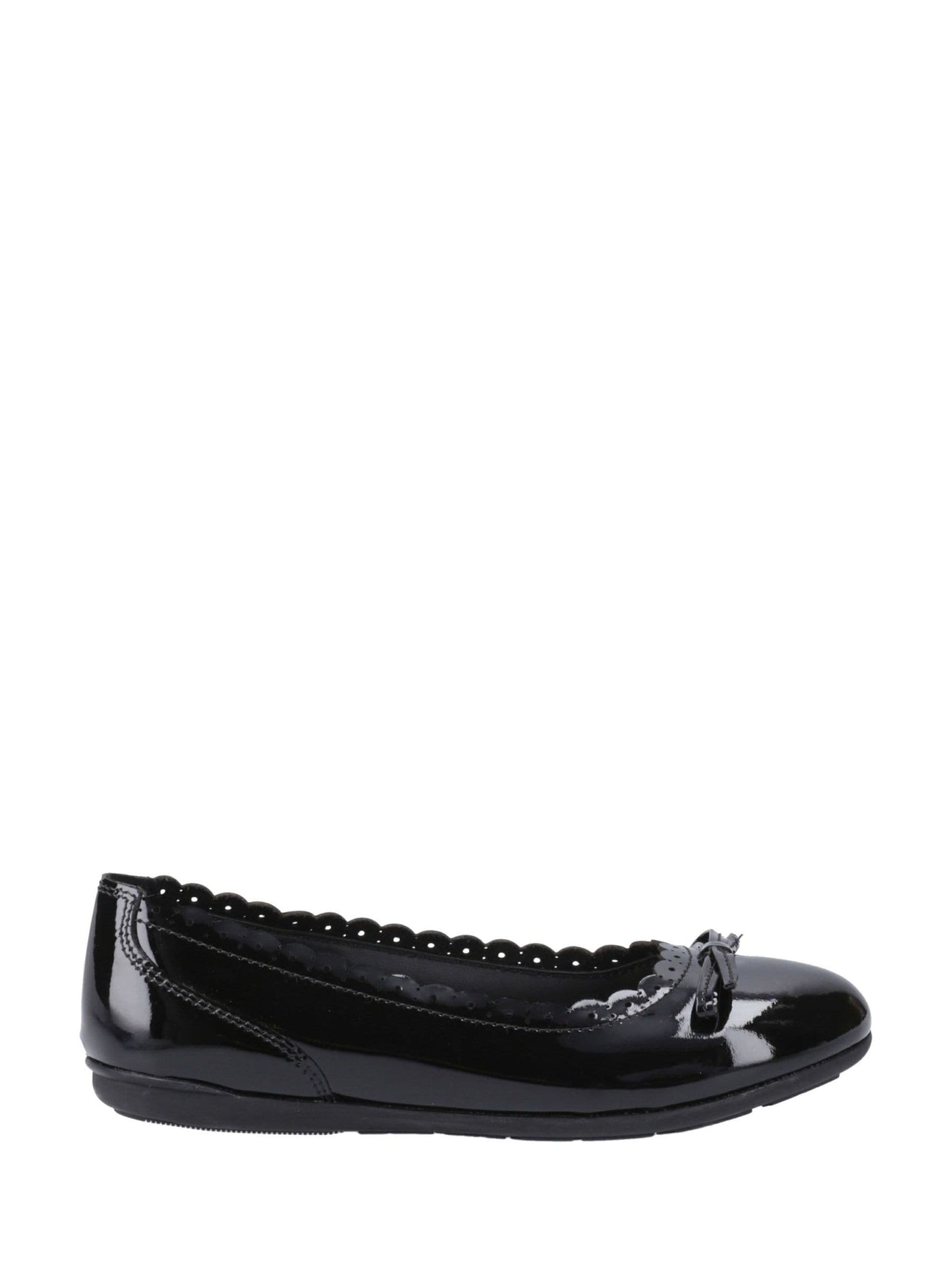 Hush Puppies Black Lillie Ballerina Patent Junior School Shoes image 1