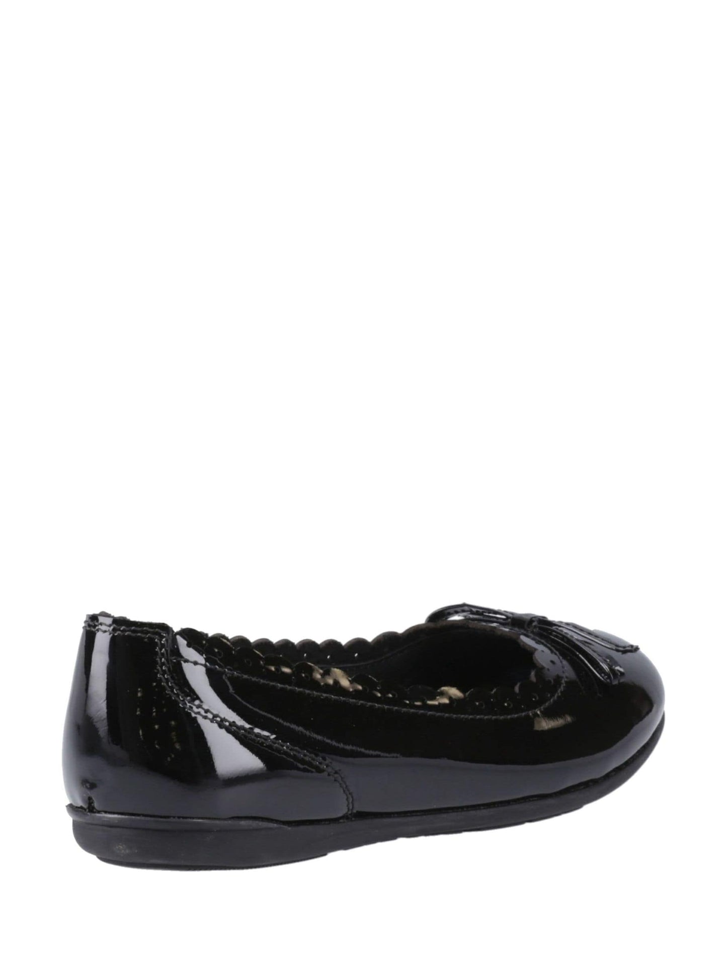 Hush Puppies Black Lillie Ballerina Patent Junior School Shoes image 2