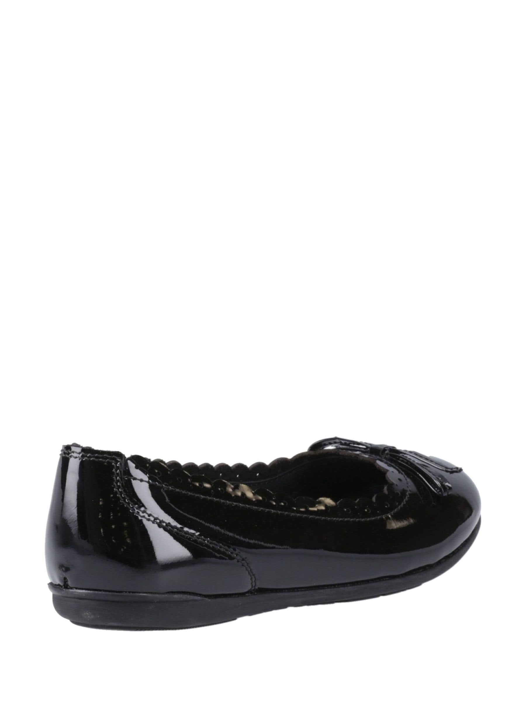 Hush Puppies Black Lillie Ballerina Patent Junior School Shoes image 2