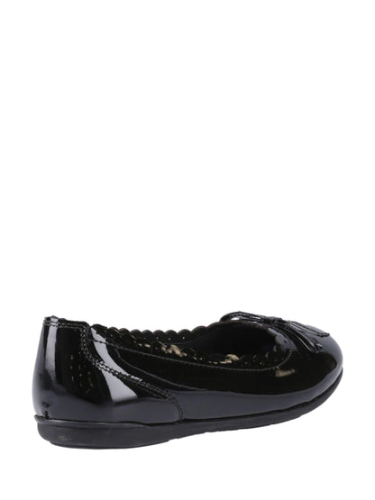 Hush Puppies Black Lillie Ballerina Patent Junior School Shoes image 2