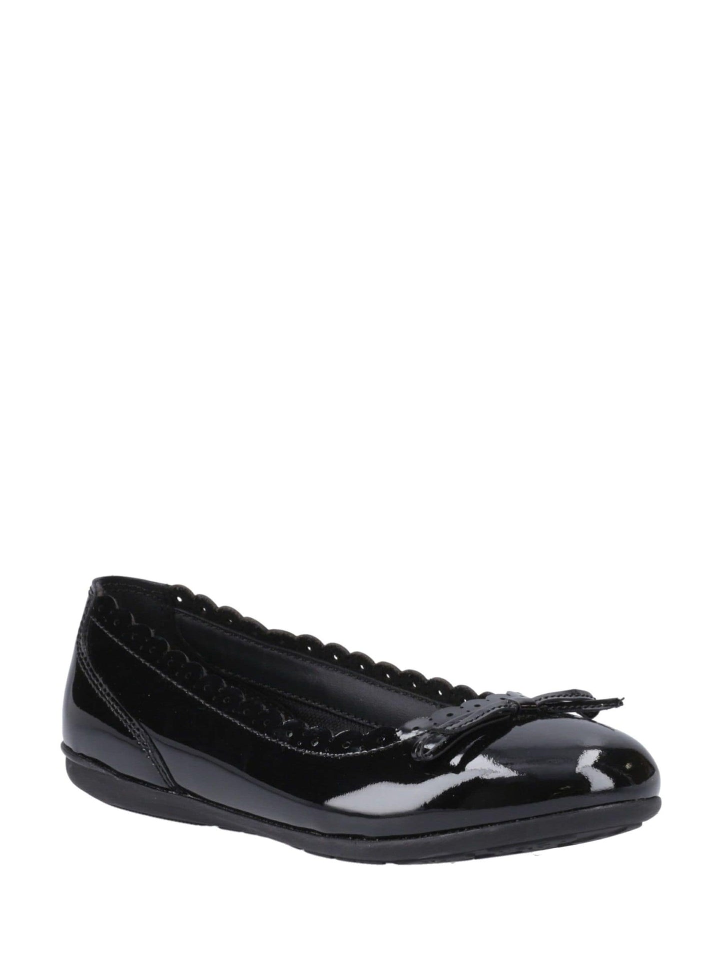 Hush Puppies Black Lillie Ballerina Patent Junior School Shoes image 3
