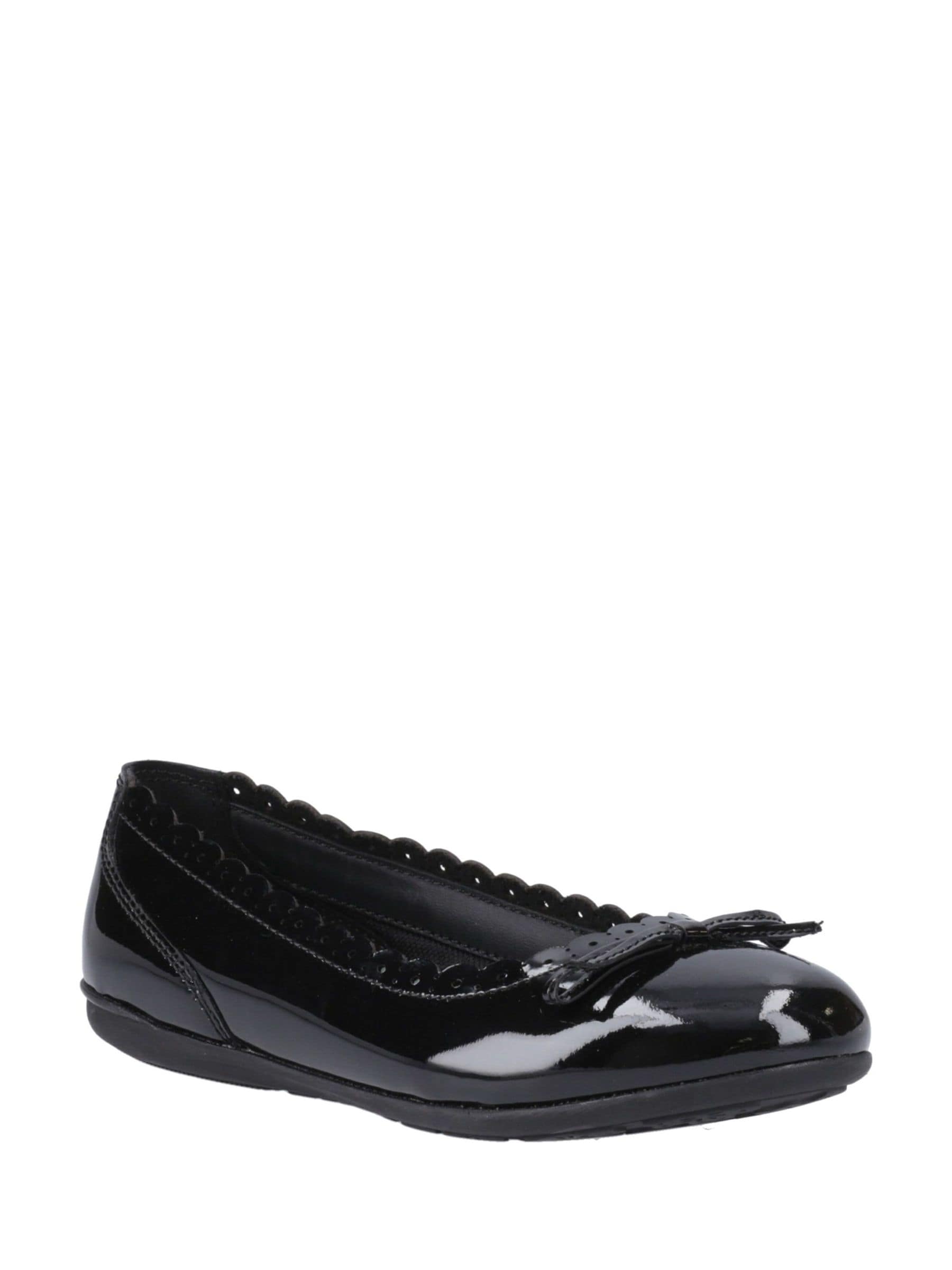 Hush Puppies Black Lillie Ballerina Patent Junior School Shoes image 3