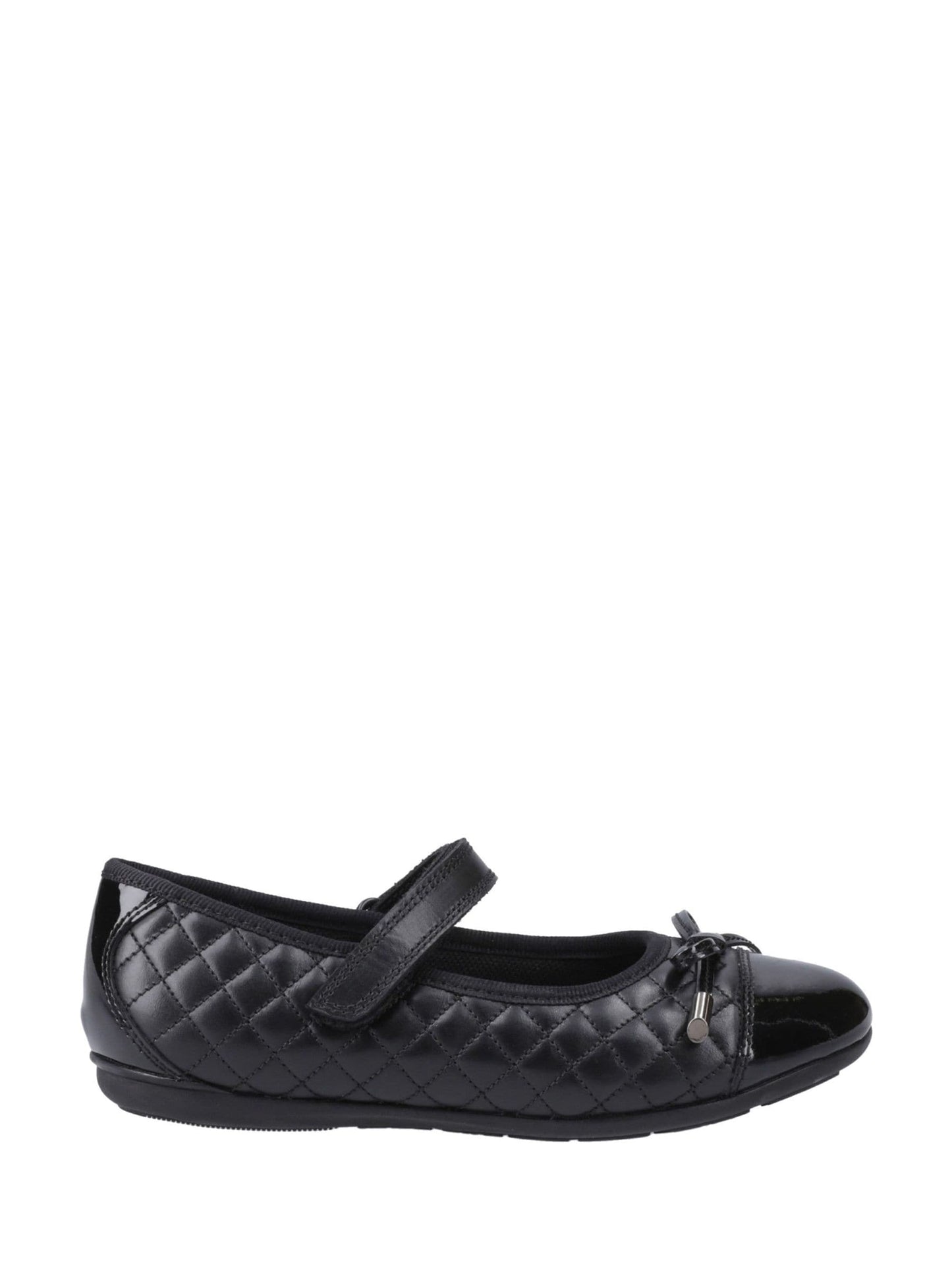 Hush Puppies Black Lottie Quilt Ballerina Senior School Shoes image 1