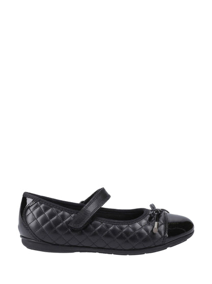 Hush Puppies Black Lottie Quilt Ballerina Senior School Shoes image 1