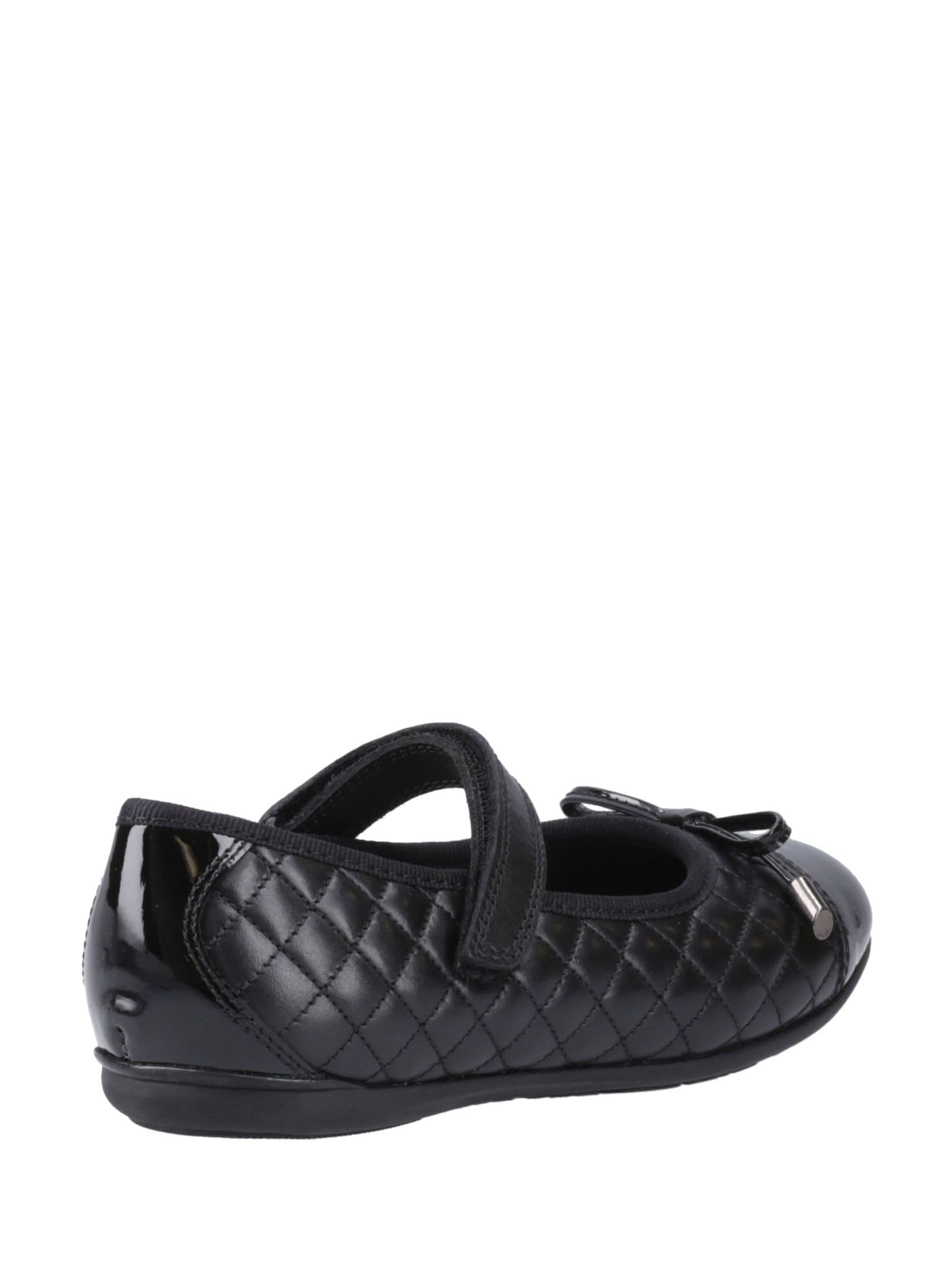 Hush Puppies Black Lottie Quilt Ballerina Senior School Shoes image 2