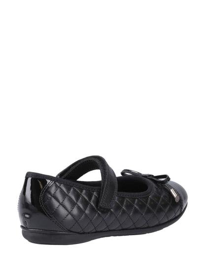 Hush Puppies Black Lottie Quilt Ballerina Senior School Shoes image 2