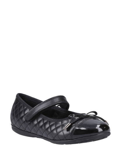 Hush Puppies Black Lottie Quilt Ballerina Senior School Shoes image 3