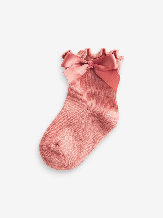 Pink Bow Baby Socks 5 Pack (0mths-2yrs)