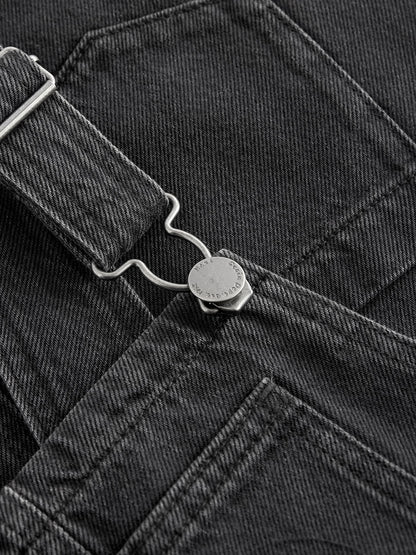 Black Denim Pinafore Dress (3-16yrs) image 3