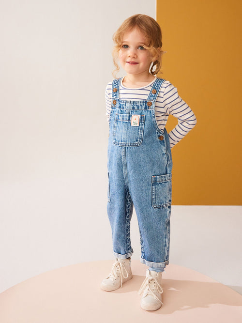 Denim 100% Cotton Dungarees (3mths-7yrs) image 1