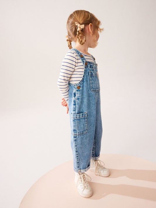 Denim 100% Cotton Dungarees (3mths-7yrs) image 3