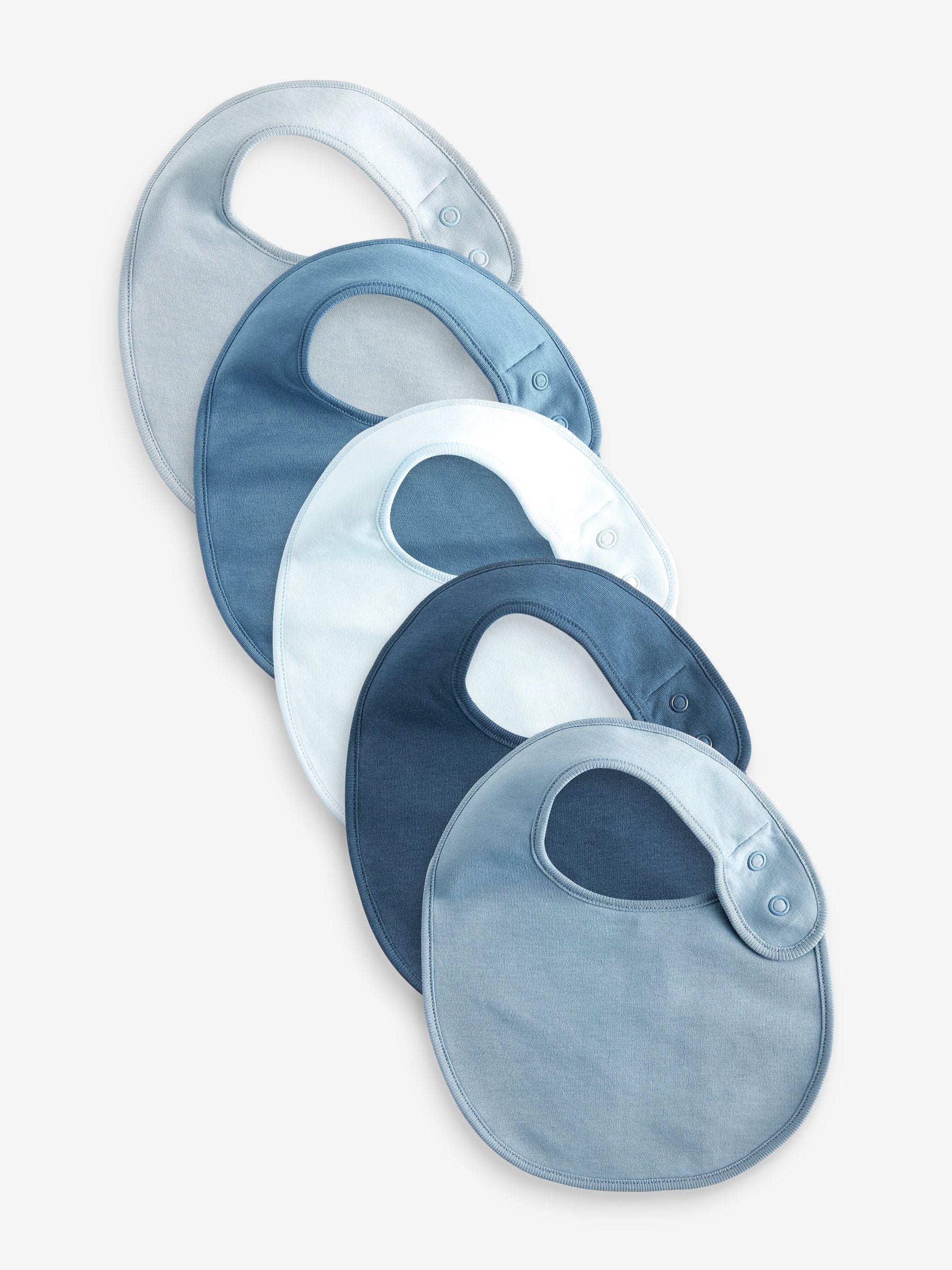 Blue Baby 100% Cotton Bibs 5 Pack image 1