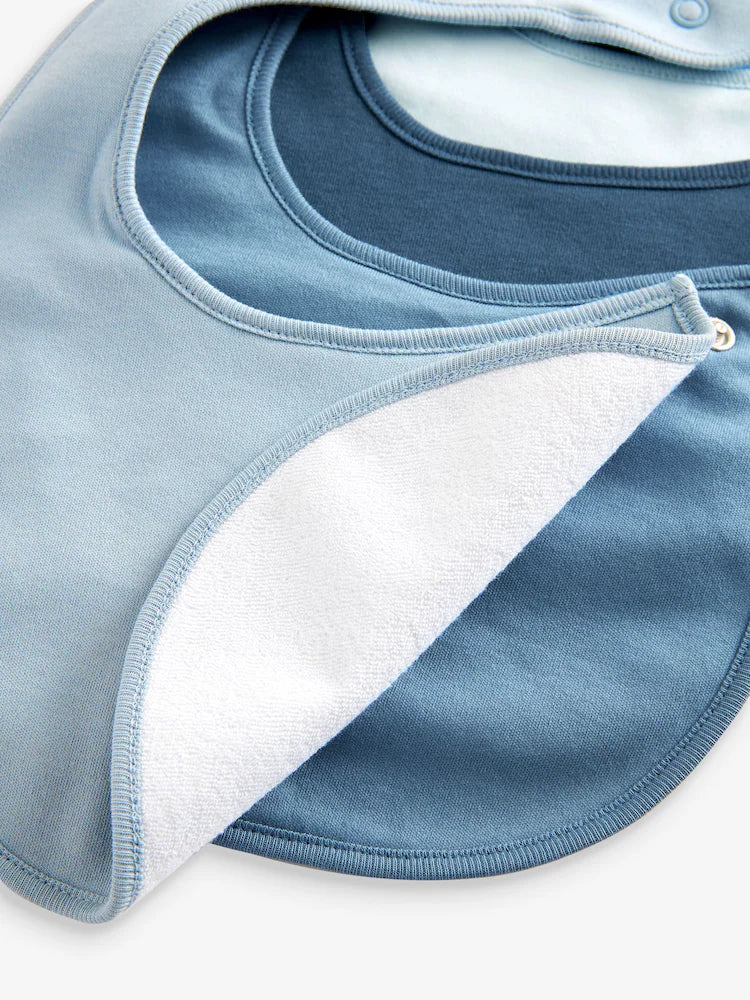 Blue Baby 100% Cotton Bibs 5 Pack
