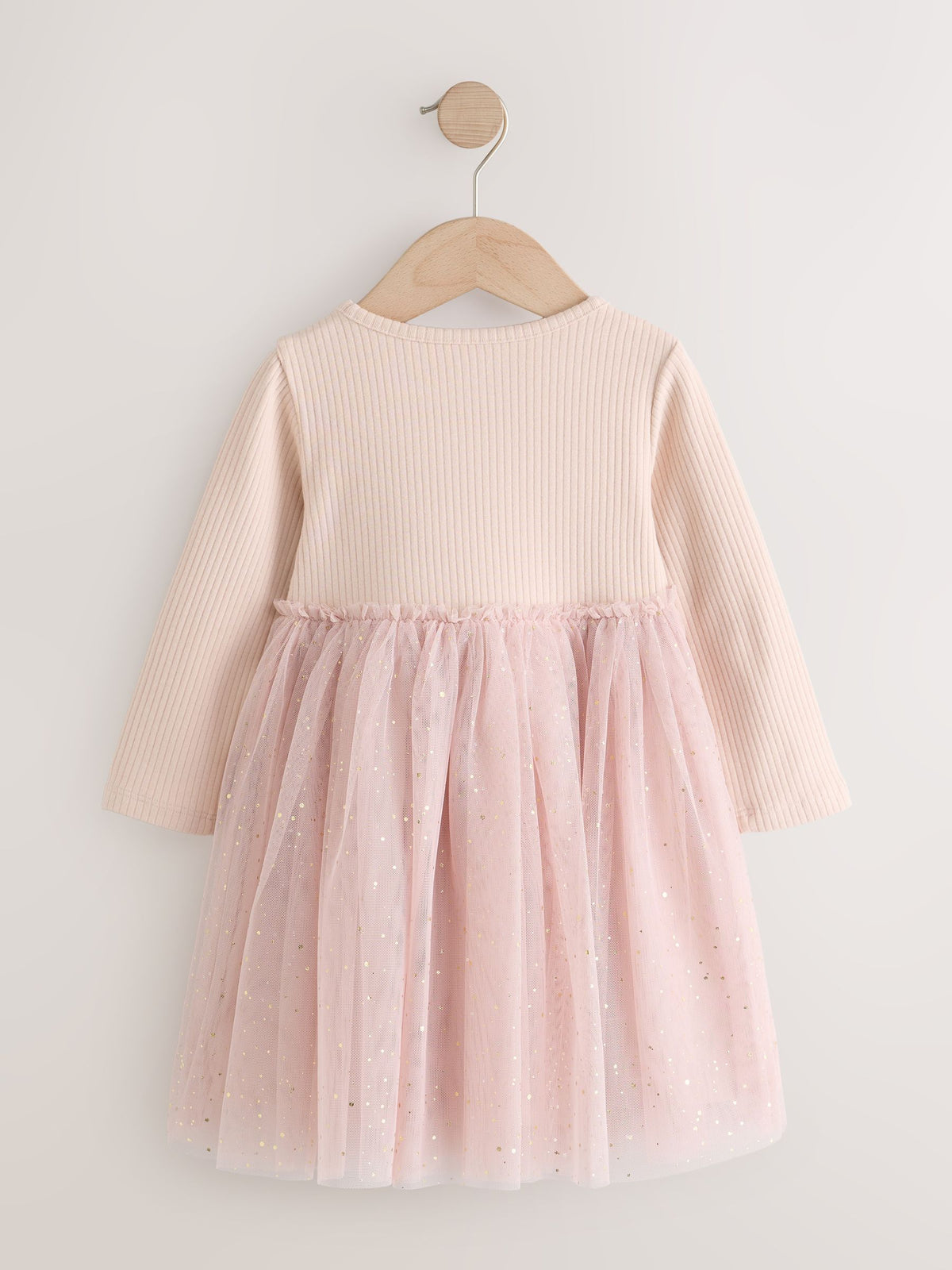 Pink Bunny Long Sleeve Ribbed Mesh Dress (3mths-7yrs) - image 2