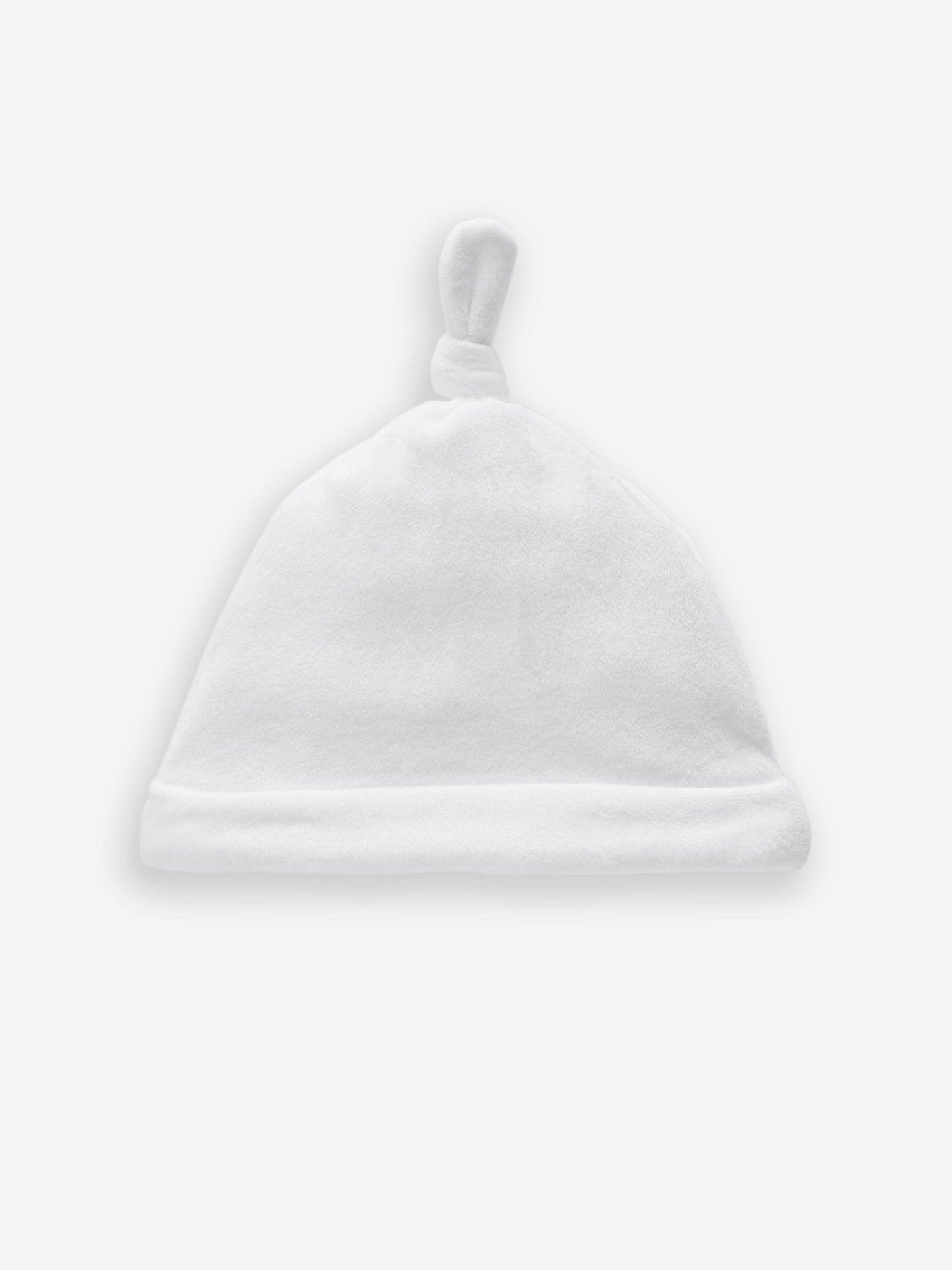 White Velour Baby Tie Top Hats 2 Pack (0-12mths) image 2