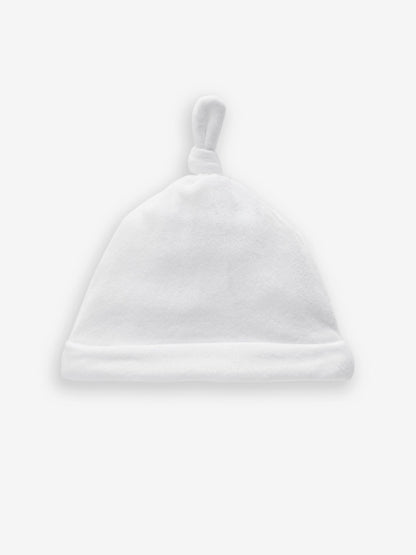 White Velour Baby Tie Top Hats 2 Pack (0-12mths) image 2