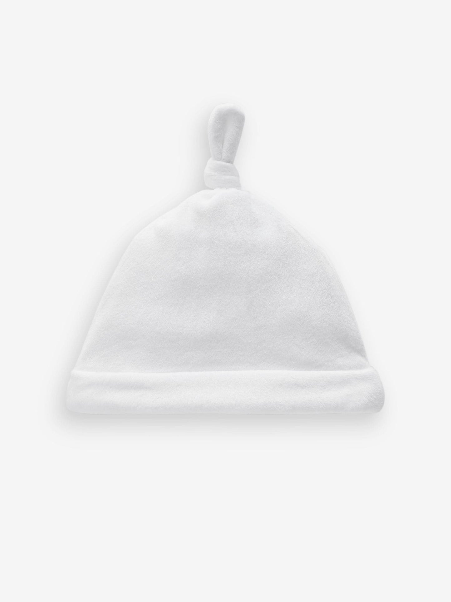 White Velour Baby Tie Top Hats 2 Pack (0-12mths) image 3