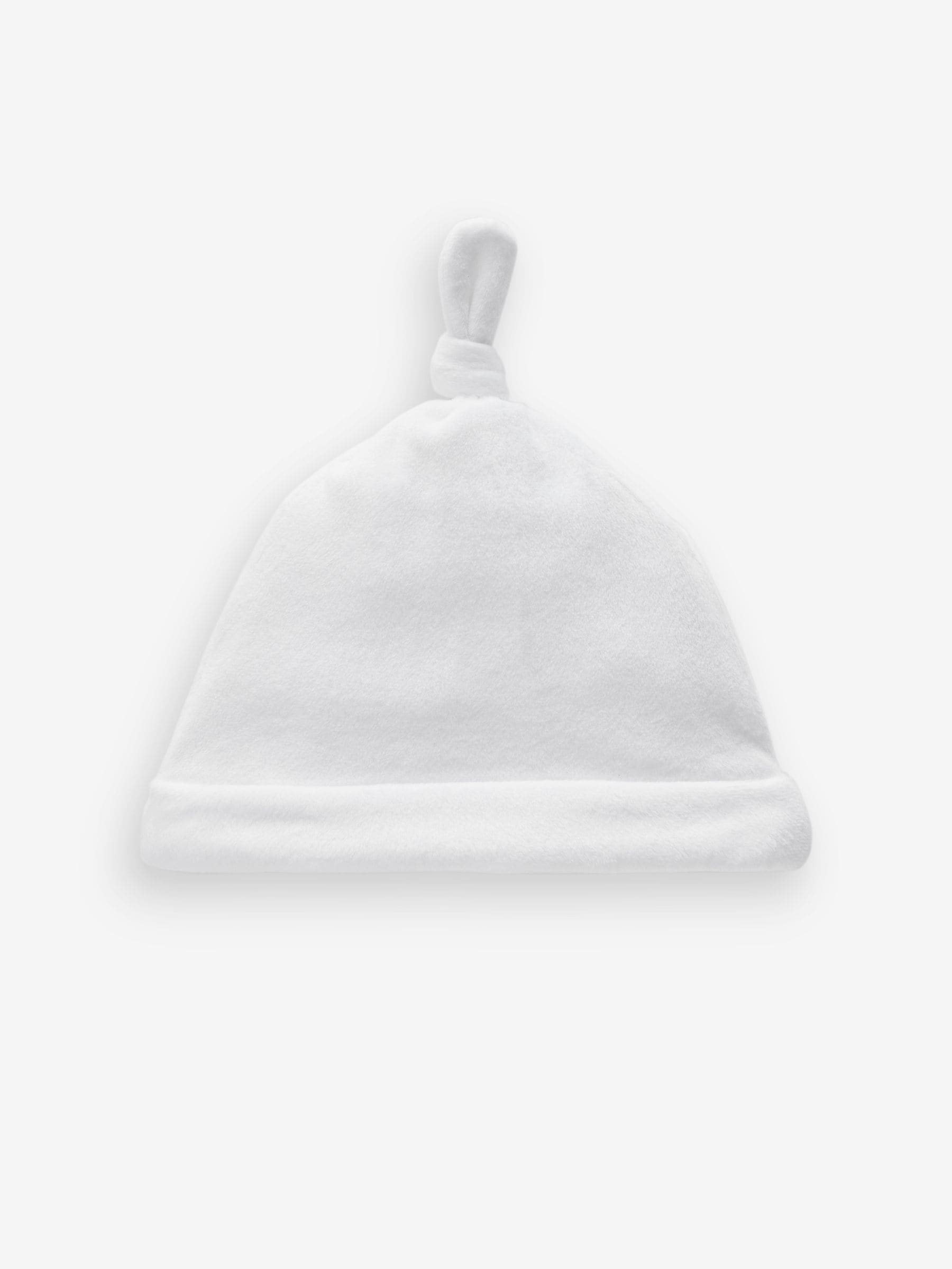 White Velour Baby Tie Top Hats 2 Pack (0-12mths) image 3