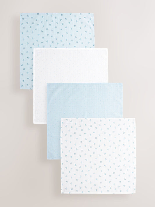 Blue Bear Baby Muslins Cloths 4 Pack image 1